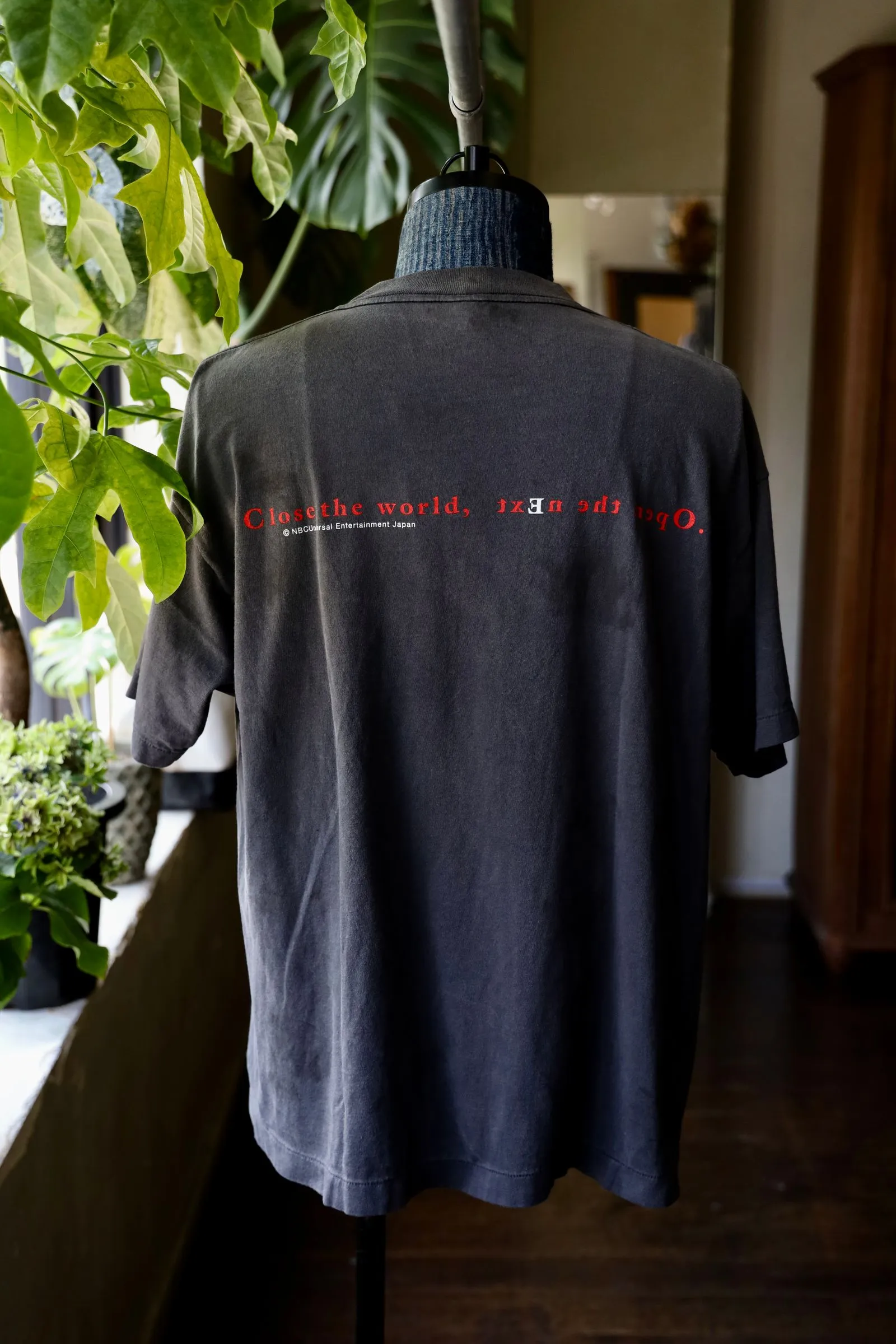 SAINT Mxxxxxx × serial experiments lain × GEEKS RULE GS_SS TEE/LAIN/BLK Sci-fi anime <Lingyin> co-branded ringing tone distressed short-sleeves Washed black S-XL Super rich and delicate printing technology perfectly shows the authentic details Customized co-branded accessories The real correct version Ready-made clothes Assute dyeing Washed to make old Maliu water faded